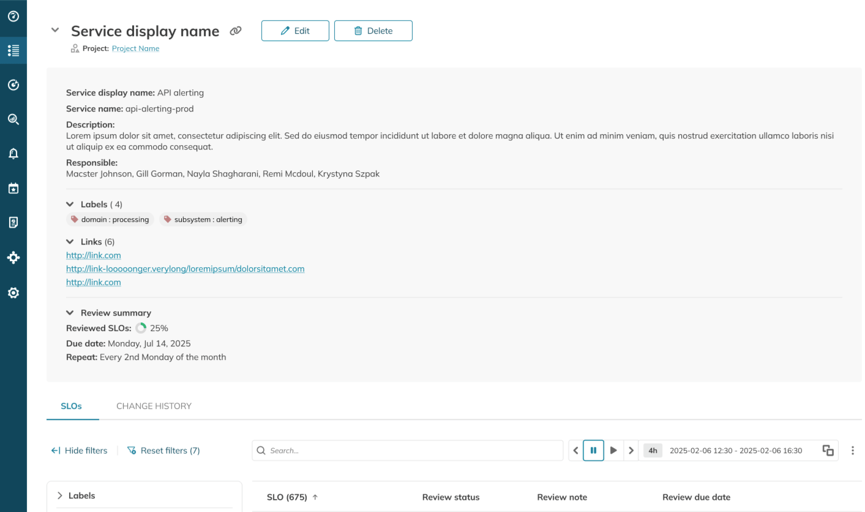Service Details Review