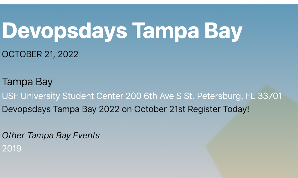 DevOps Days Tampa Bay